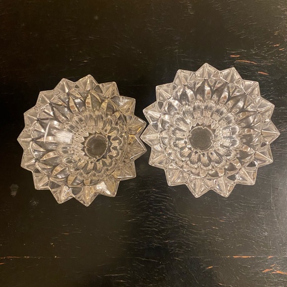 Glass Candle holders, pair - Picture 4 of 4